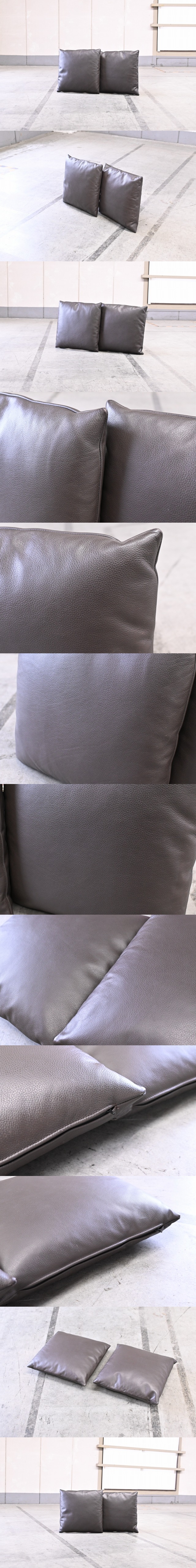 Cassina ixc ベスト 本革 クッション 2個セット フェザー レザー