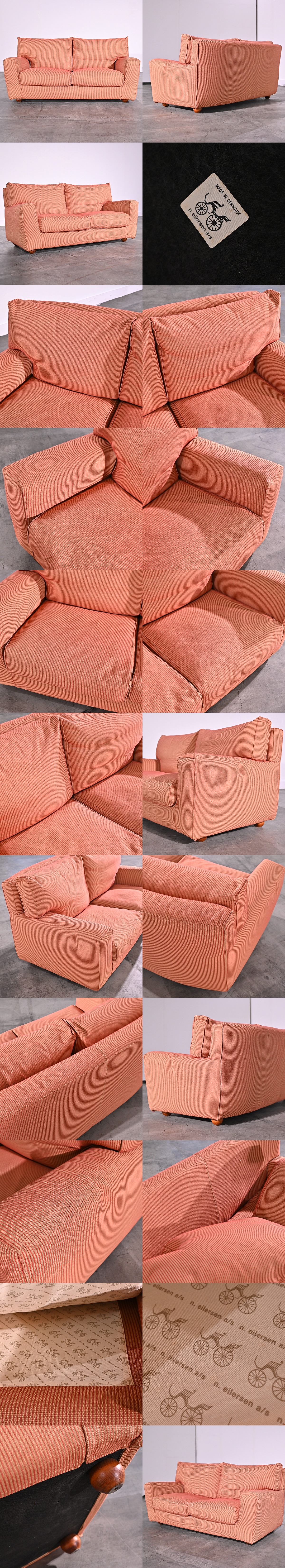 ACTUS アイラーセン 40万「ビックカールトン」2人掛けソファ ラブ 2P ストライプ モダン ワイド 北欧 eilersen