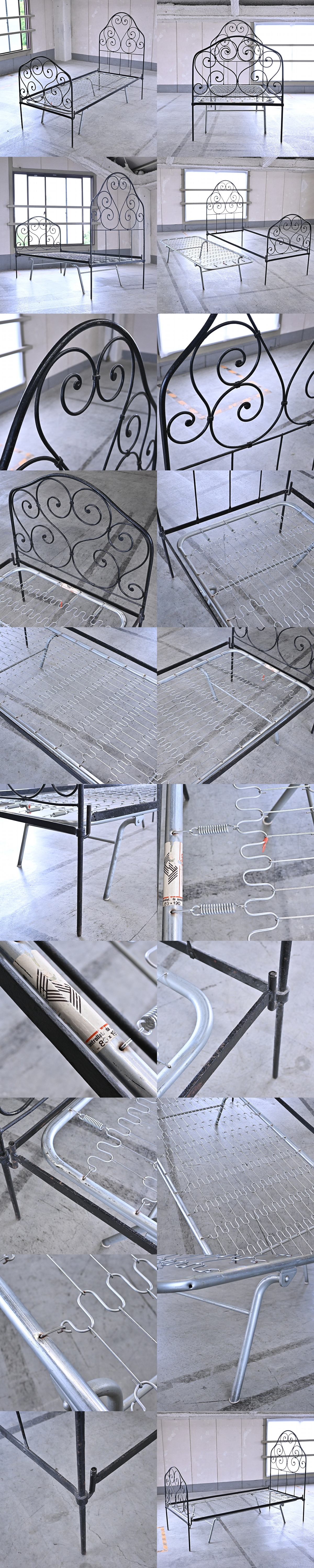 フランスアンティーク風 ベッドフレーム アイアン ビンテージ クラシック エレガント 寝具 寝室 睡眠 インダストリアル BED