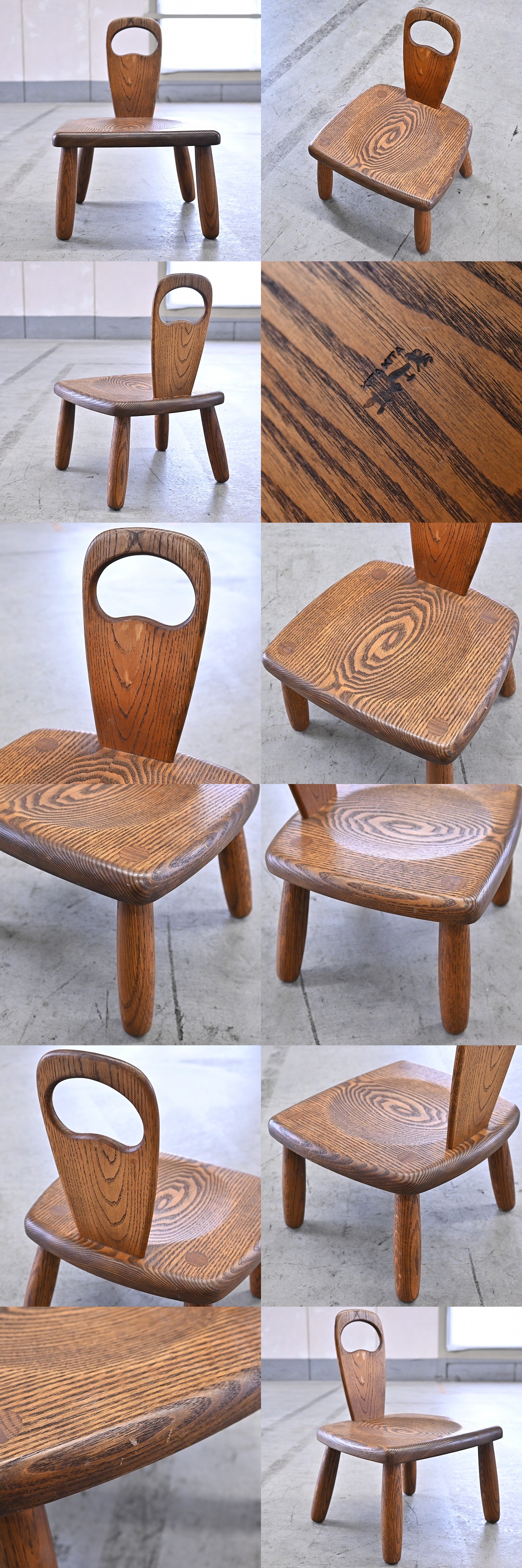 飛騨 北々工房 オーク無垢材 チェア 椅子 ミニ ダイニング 台 キッズ コンパクト 手仕事 職人 カントリー KITA