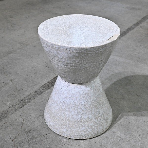 TIME & STYLE 「stoneware sculpture/TSSG102」サイドテーブル 藁灰釉 陶器 石見焼 玄関の商品写真