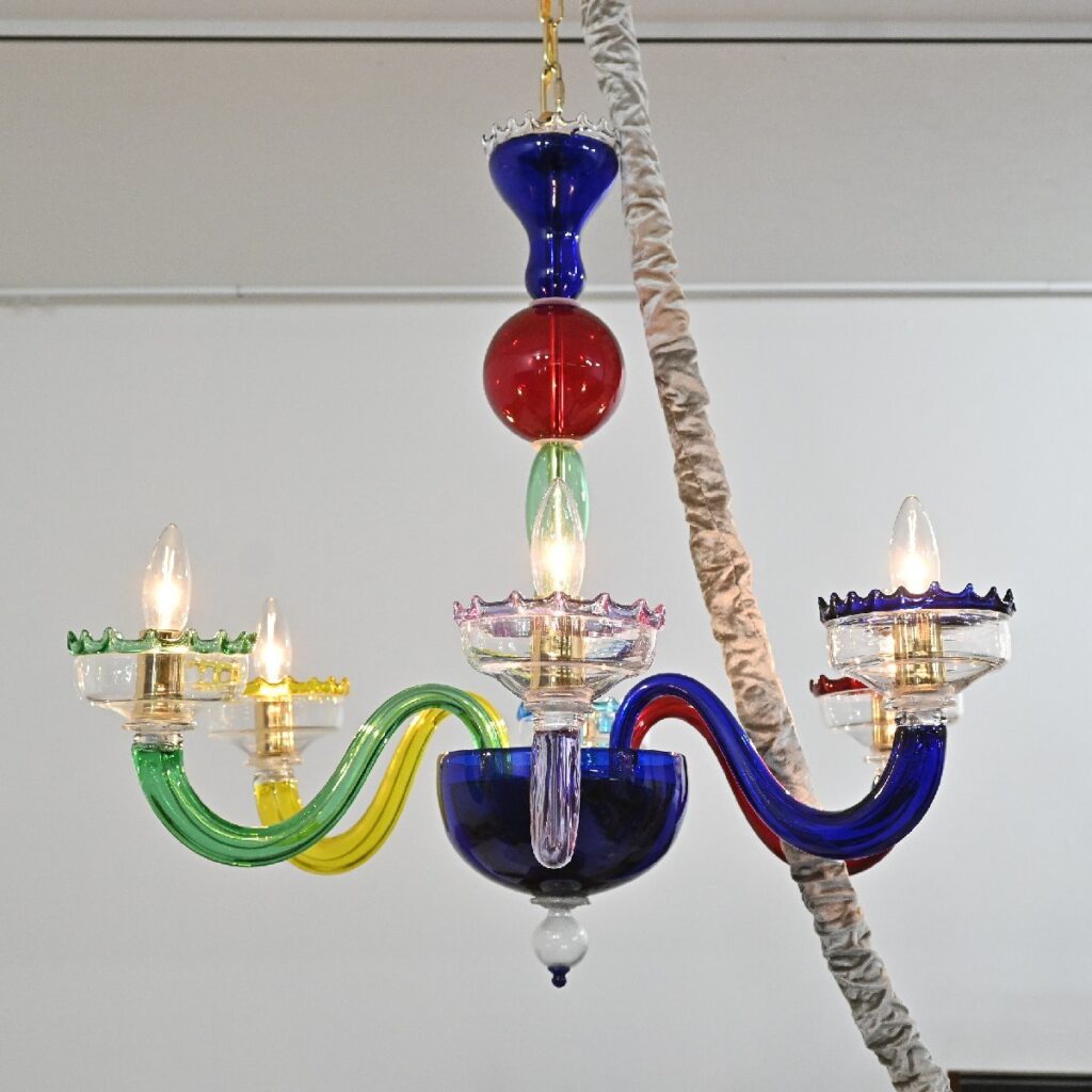 イタリア製 VETRO ARTISTICO ムラーノガラス シャンデリア ビンテージ murano 天井照明 ライト_VENINIの商品写真