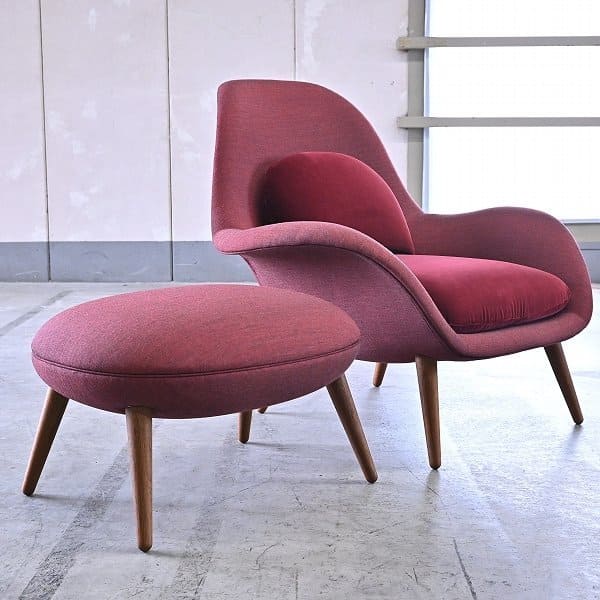 未使用品 FREDERICIA 「Swoon」「1771」イージーチェア オットマンセット 北欧デンマーク スペース 椅子 スウーン フレデリシアの商品写真