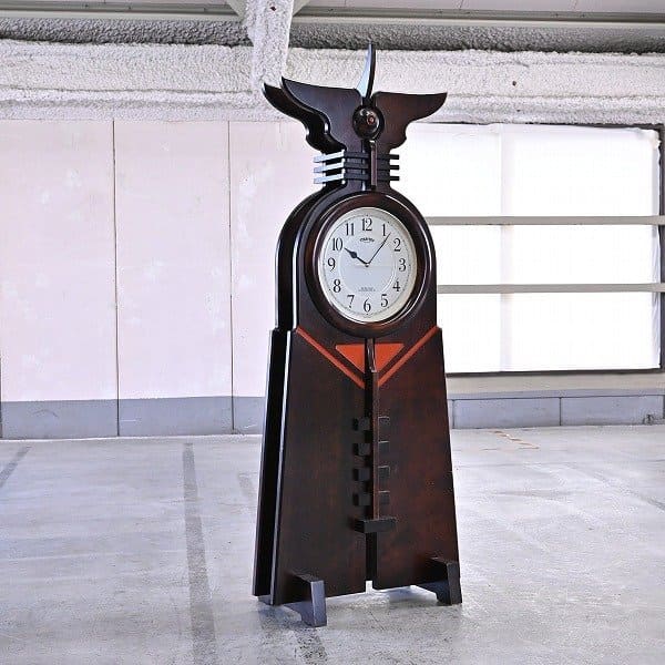星野民藝「宇宙時計/Cosmic clock」桜材 柱時計 芸術 オブジェ グッドデザイン 宇宙シリーズ 和家具 リビングの商品写真