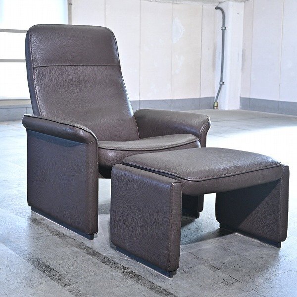 IDC大塚家具 スイス de Sede「DS-50」シングルソファ オットマンセットa 本革 リクライニング ハイバック アームの商品写真
