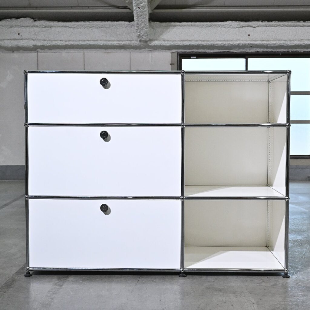 USM Haller シェルフ 引き出し 2列3段 グライド ドロップダウンドア 本棚 キャビネットの商品写真