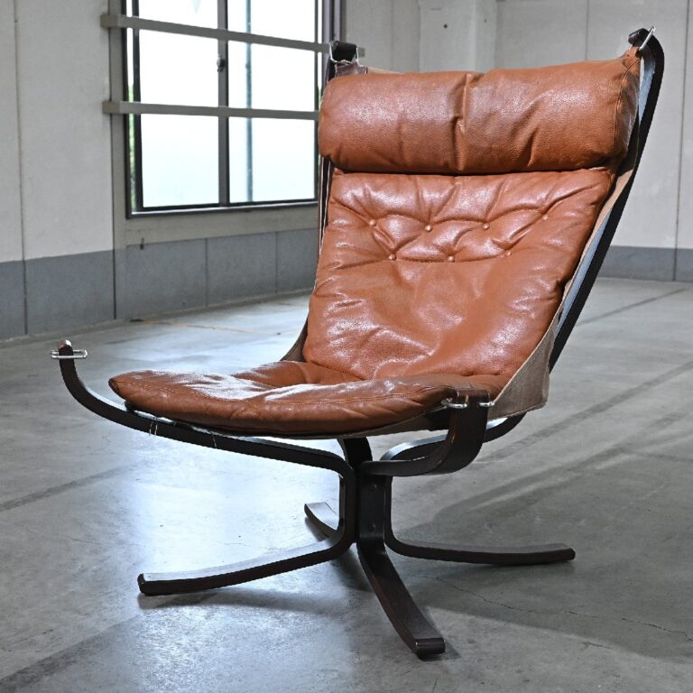 北欧ビンテージ バットネ「FalconChair/ファルコンチェア」シガード・レッセル 本革 イージー ラウンジ Vatne ノルウェー_エコーネスの商品写真