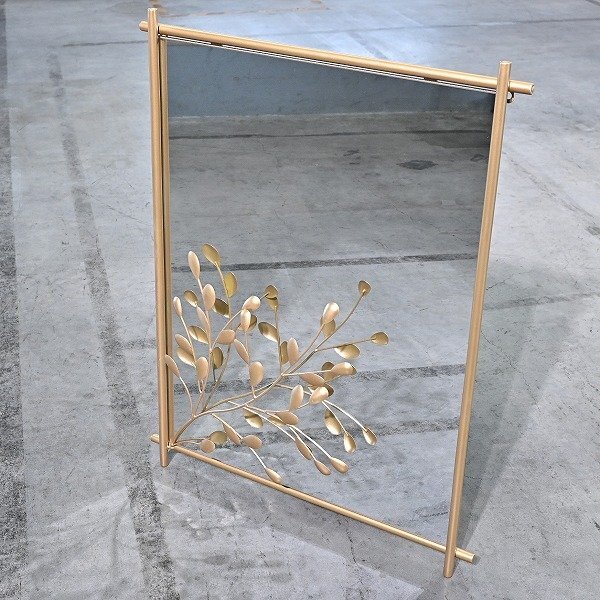 ★廃盤 KARE 「Leafline Gold Mirror/リーフラインゴールドミラー」ウォールミラー 鏡 壁掛け リビング ダイニングの商品写真