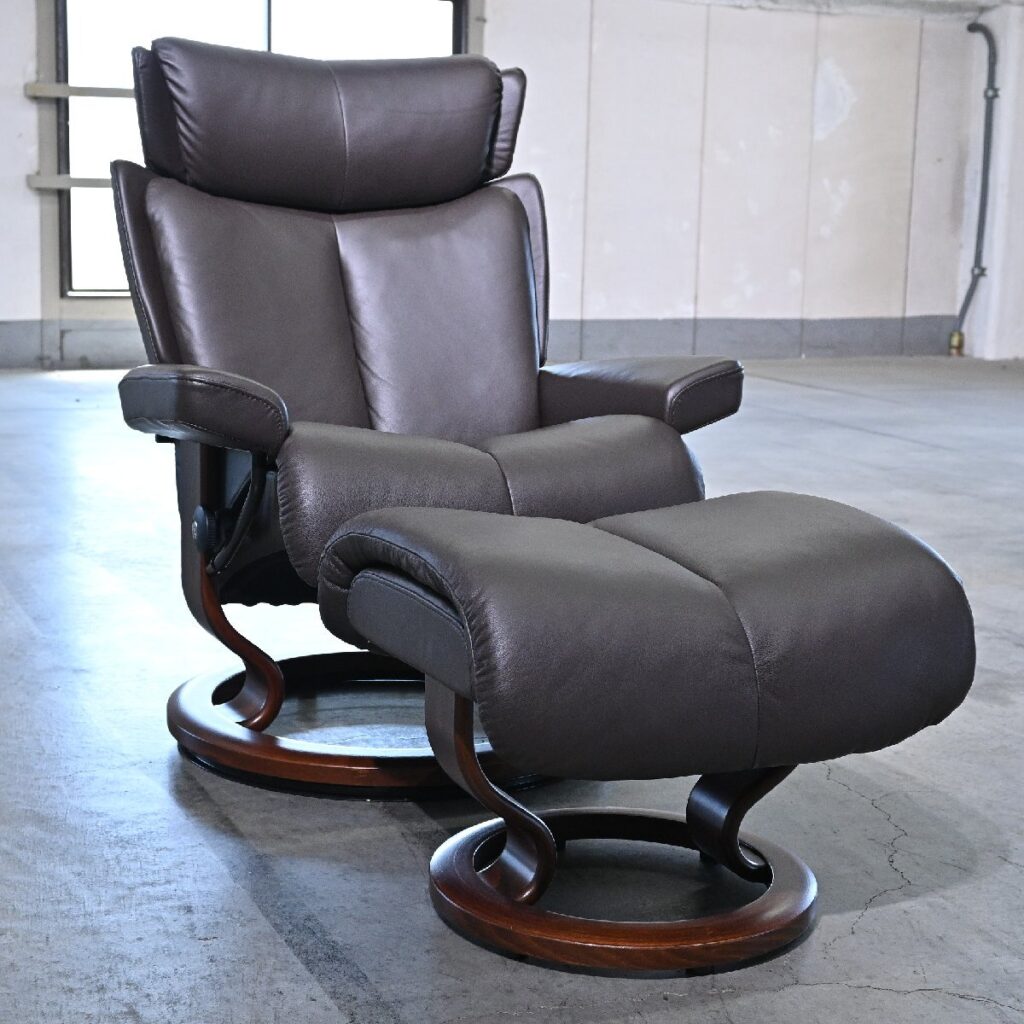 北欧ノルウェー EKORNES 「Magic/マジック」リクライニングソファ オットマン 本革 エコーネス ストレスレスチェア 一人掛け シングルの商品写真
