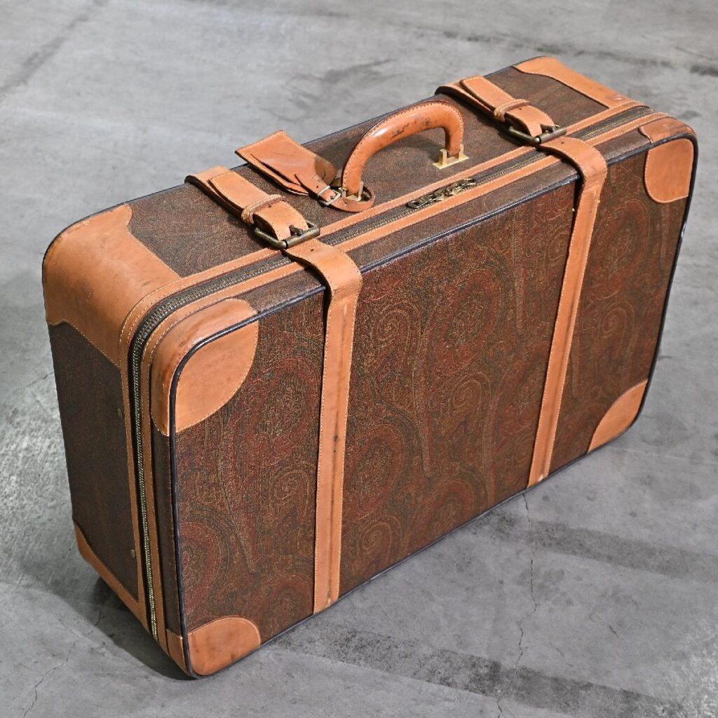 ミラノ ETRO トランクケース 本革 ペイズリー柄 ジャカード織り ビンテージ 旅行 収納の商品写真